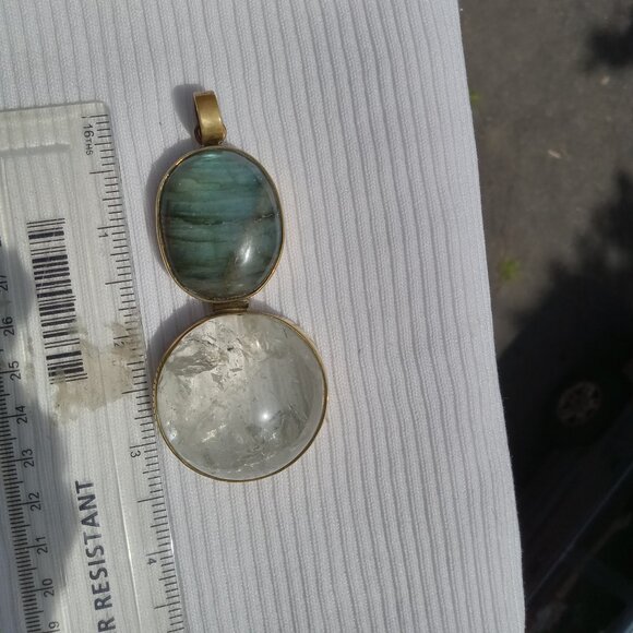 Gorgeous Statement Labradorite and Quartz Pendant (no pendants include a chain) - Picture 5 of 5